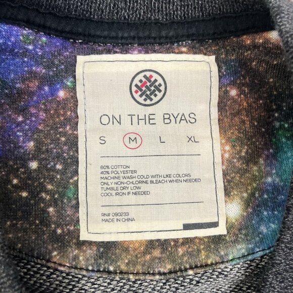 On‎ The Byas men's Medium lightweight sweatshirt galaxy space stars design, gray - Picture 4 of 6